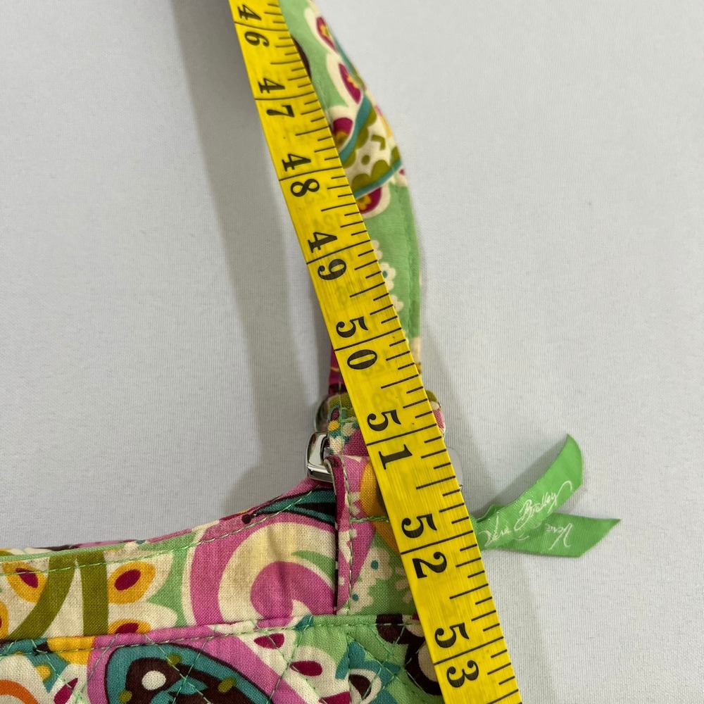 Vera Bradley Tutti Frutti Mailbag Crossbody Bag Quilted Green Pink Paisley - Picture 12 of 15